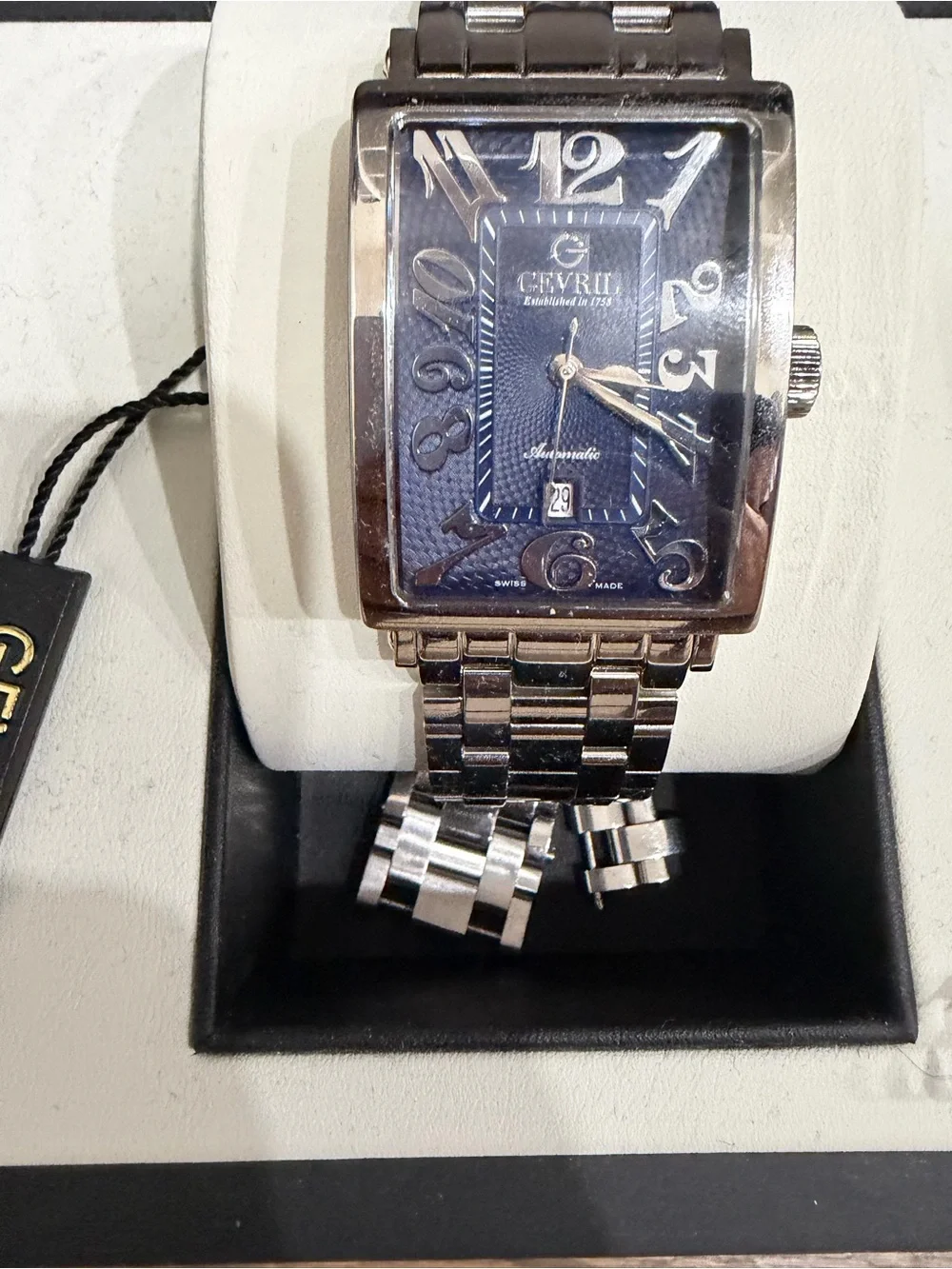 GEVRIL Men’s Avenue of Americas  Steel Automatic Watch Like New with Box and tag